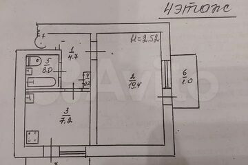 1-к квартира, 36 м², 4/5 эт.