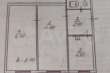 2-к квартира, 29,1 м², 2/2 эт.