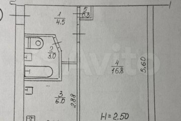 1-к квартира, 30,6 м², 2/5 эт.